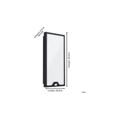 Eglo Vägglampa Casazza Stål Svart 16W 2350lm - 830 Varm Vit | IP44