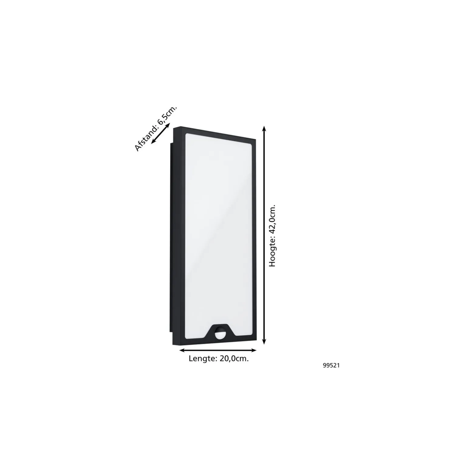Eglo Vägglampa Casazza Stål Svart 16W 2350lm - 830 Varm Vit | IP44