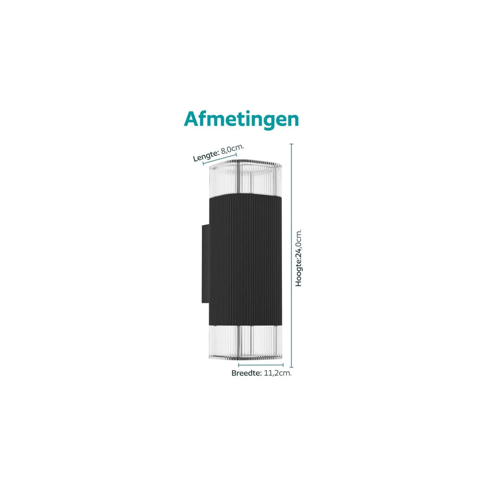 Eglo Vägglampa Castelnuovo Aluminium Svart Up & Down | IP65 - Passande för 1x GU10
