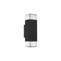 Eglo Vägglampa Castelnuovo Aluminium Svart Up & Down | IP65 - Passande för 1x GU10