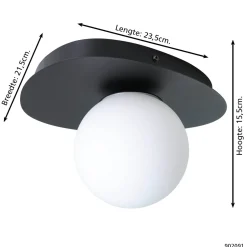 Eglo Vägglampa Castrovido Stål Svart 42W 470lm - 827 Extra Varm Vit | IP44