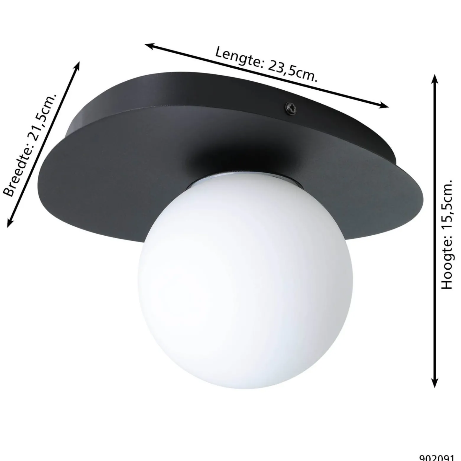 Eglo Vägglampa Castrovido Stål Svart 42W 470lm - 827 Extra Varm Vit | IP44