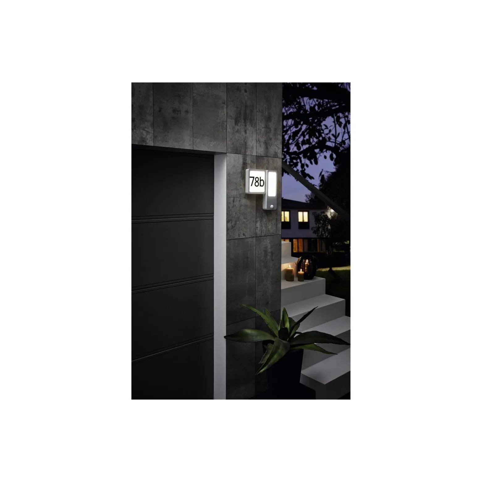 Eglo Vägglampa Cheira Aluminium Silver 2W 300lm - 830 Varm Vit | IP44 - Rörelse- och Ljussensor