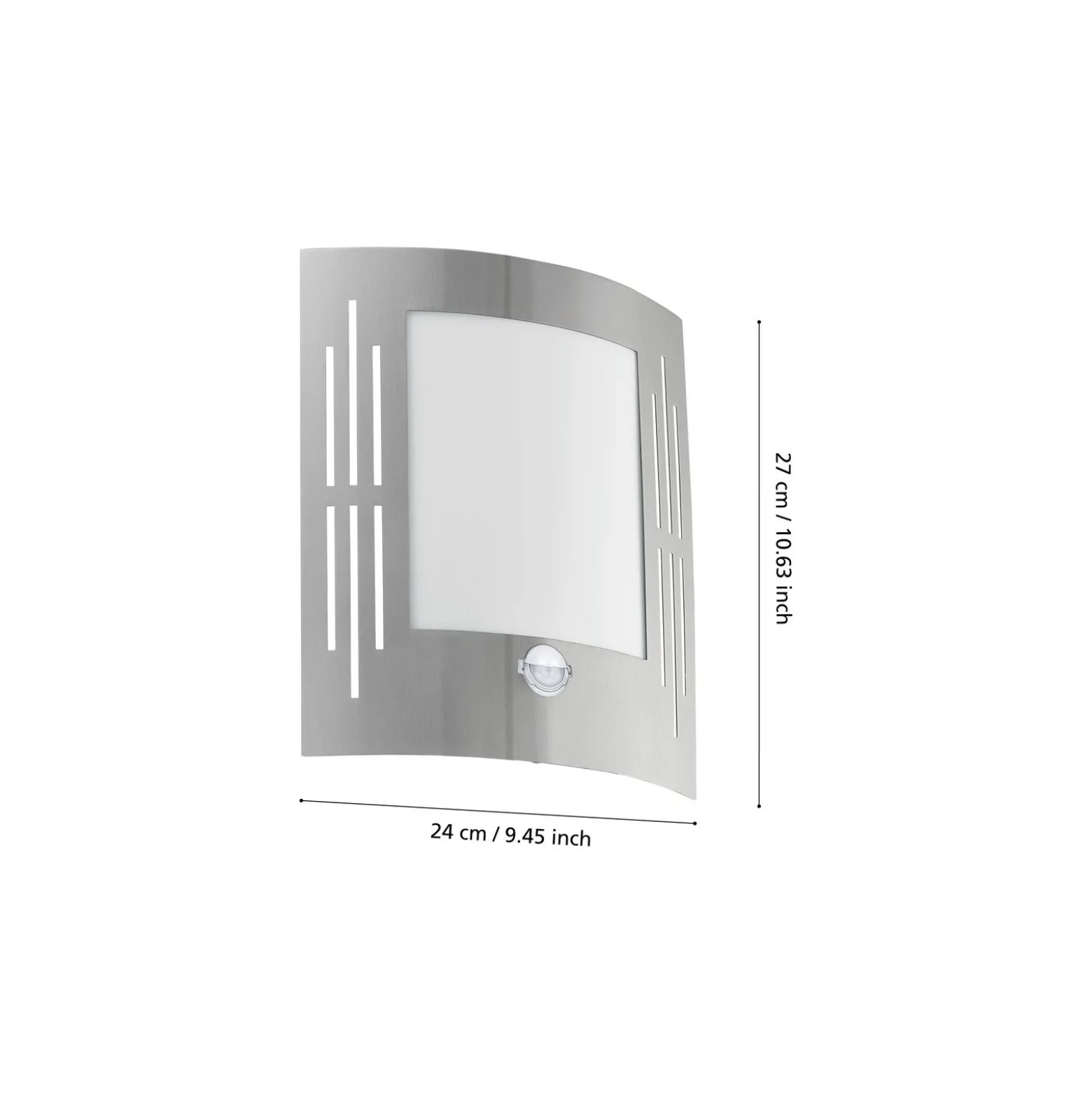 Eglo Vägglampa City Rostfritt Stål | IP44 - Passande för 1x E27 - Rörelsesensor
