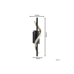 Eglo Vägglampa Conaprato Stål Brushed Mässing, Svart 8.8W 1050lm - 827-840-865 CCT | Dimbar
