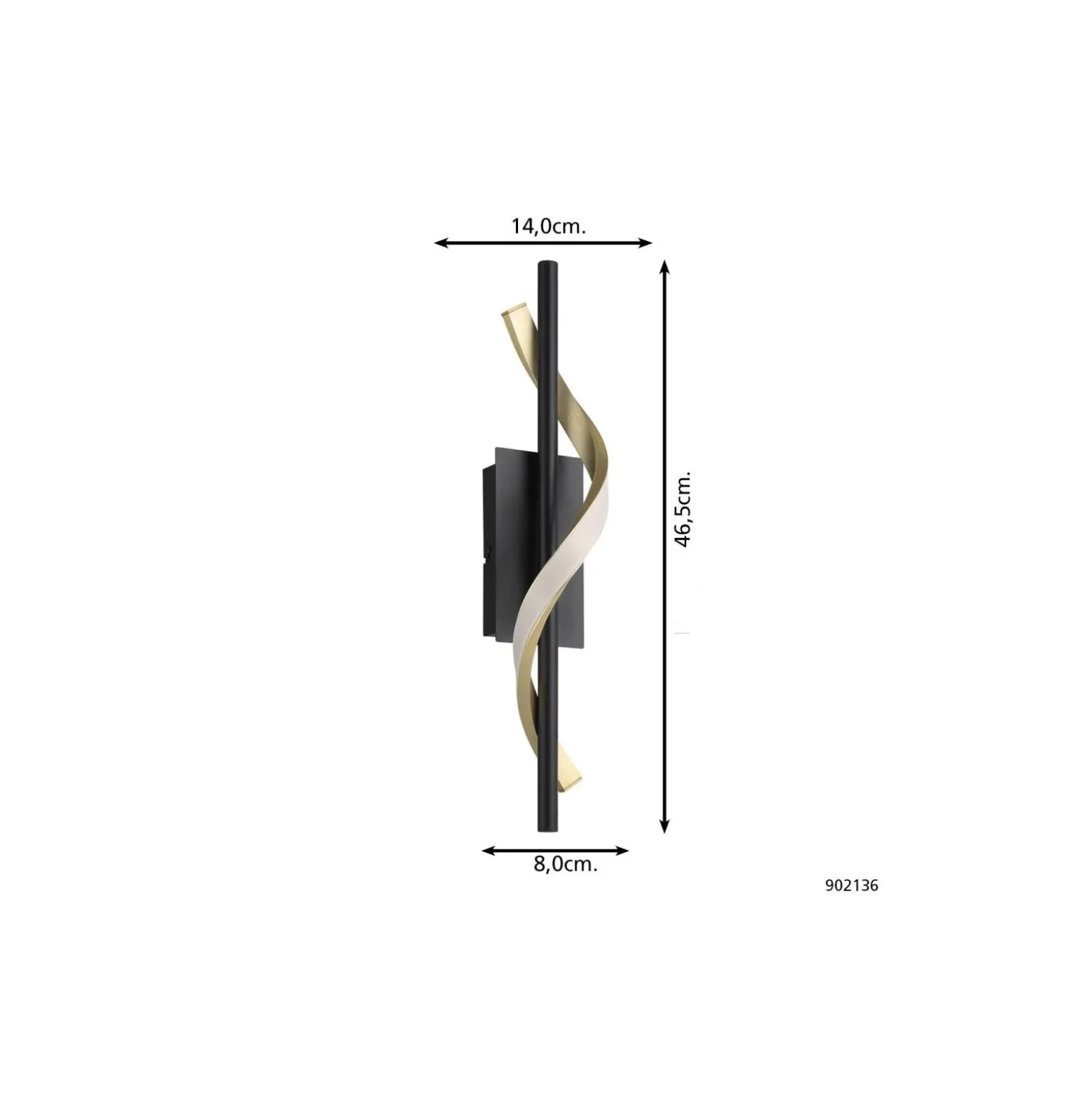 Eglo Vägglampa Conaprato Stål Brushed Mässing, Svart 8.8W 1050lm - 827-840-865 CCT | Dimbar