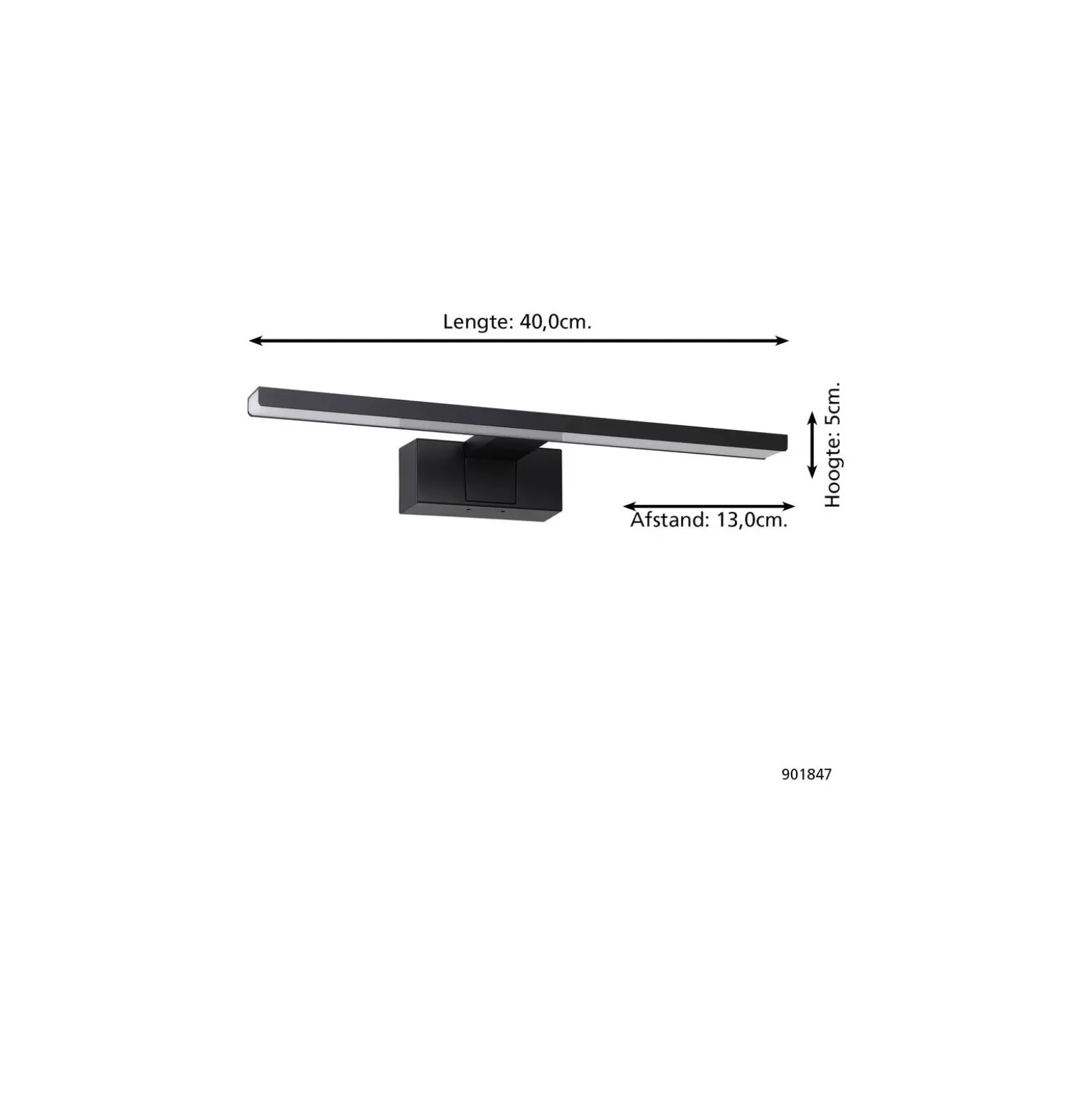 Eglo Vägglampa Conettilla Aluminium Svart Badrumsbelysning 7W 850lm - 830-840-865 CCT | IP44
