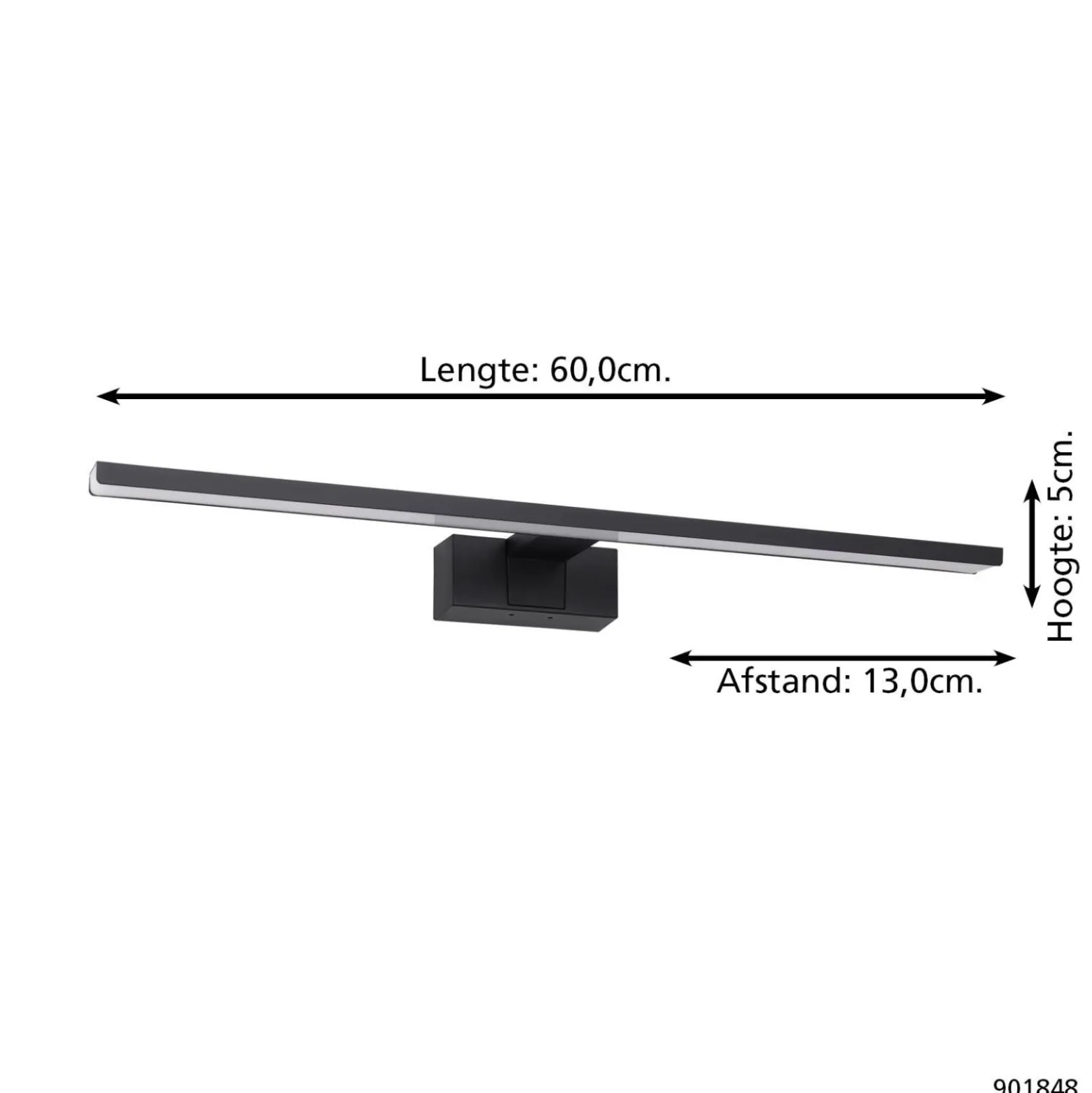 Eglo Vägglampa Conettilla Aluminium Svart 10W 1350lm - 830-865 Justerbar Vit | IP44