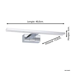 Eglo Vägglampa Conettilla Aluminium Krom 7W 850lm - 830-865 Justerbar Vit | IP44