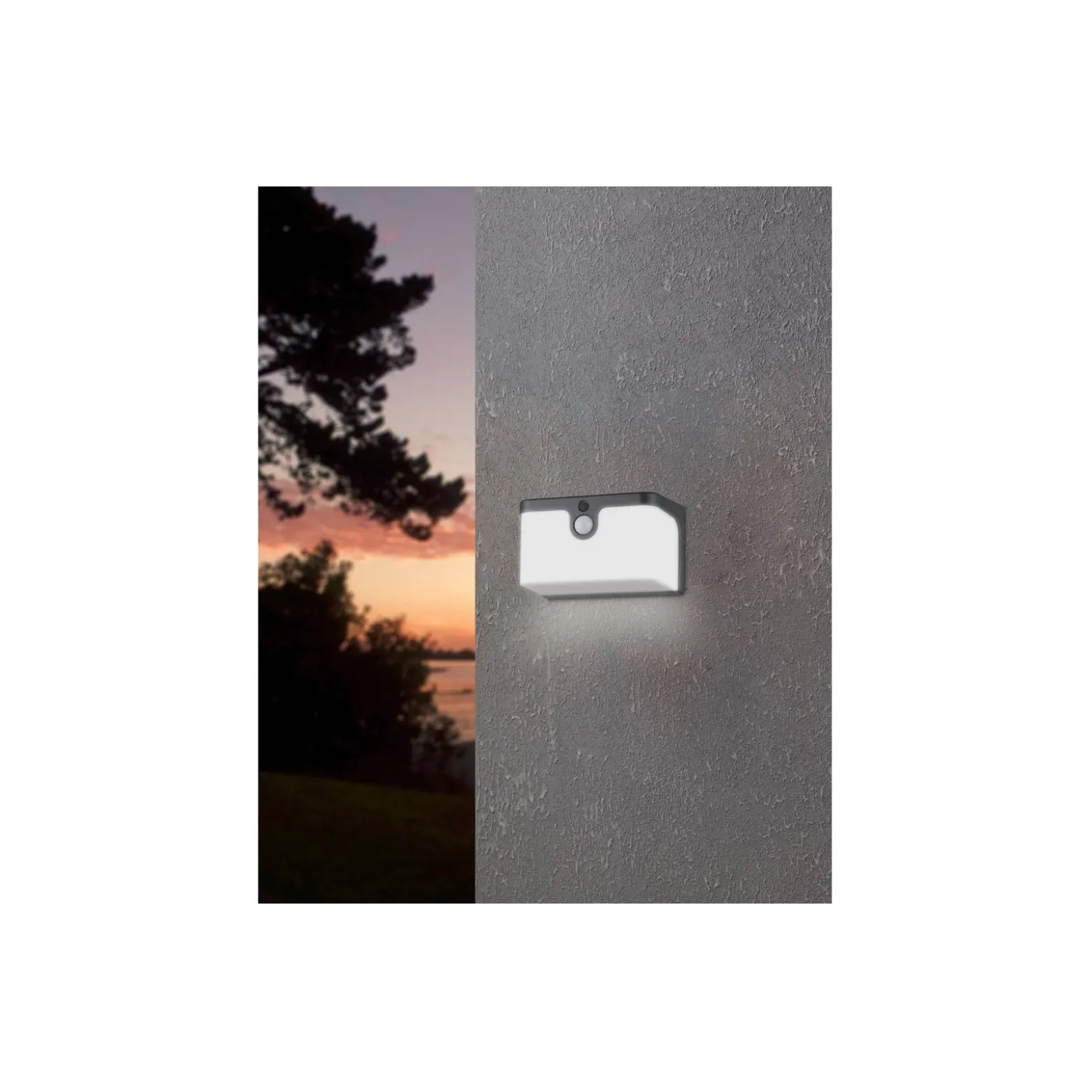 Eglo Vägglampa Croara Solar Svart 7W 800lm - 830 Varm Vit | IP65 - Rörelsesensor