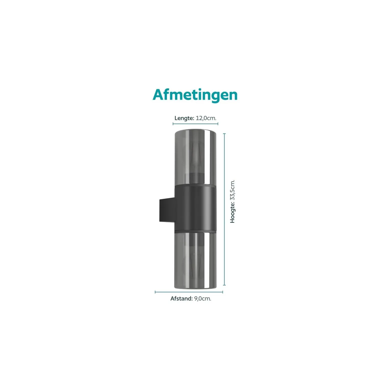 Eglo Vägglampa Cropani Svart Up & Down | IP54 - Passande för 2x E27