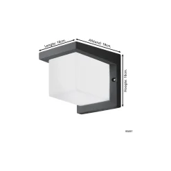Eglo Vägglampa Desella 1 Aluminium Antracit 10W 1200lm - 830 Varm Vit | IP55