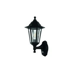 Eglo Vägglampa Duanera Svart | IP44 - Passande för 1x E27 - Rörelsesensor