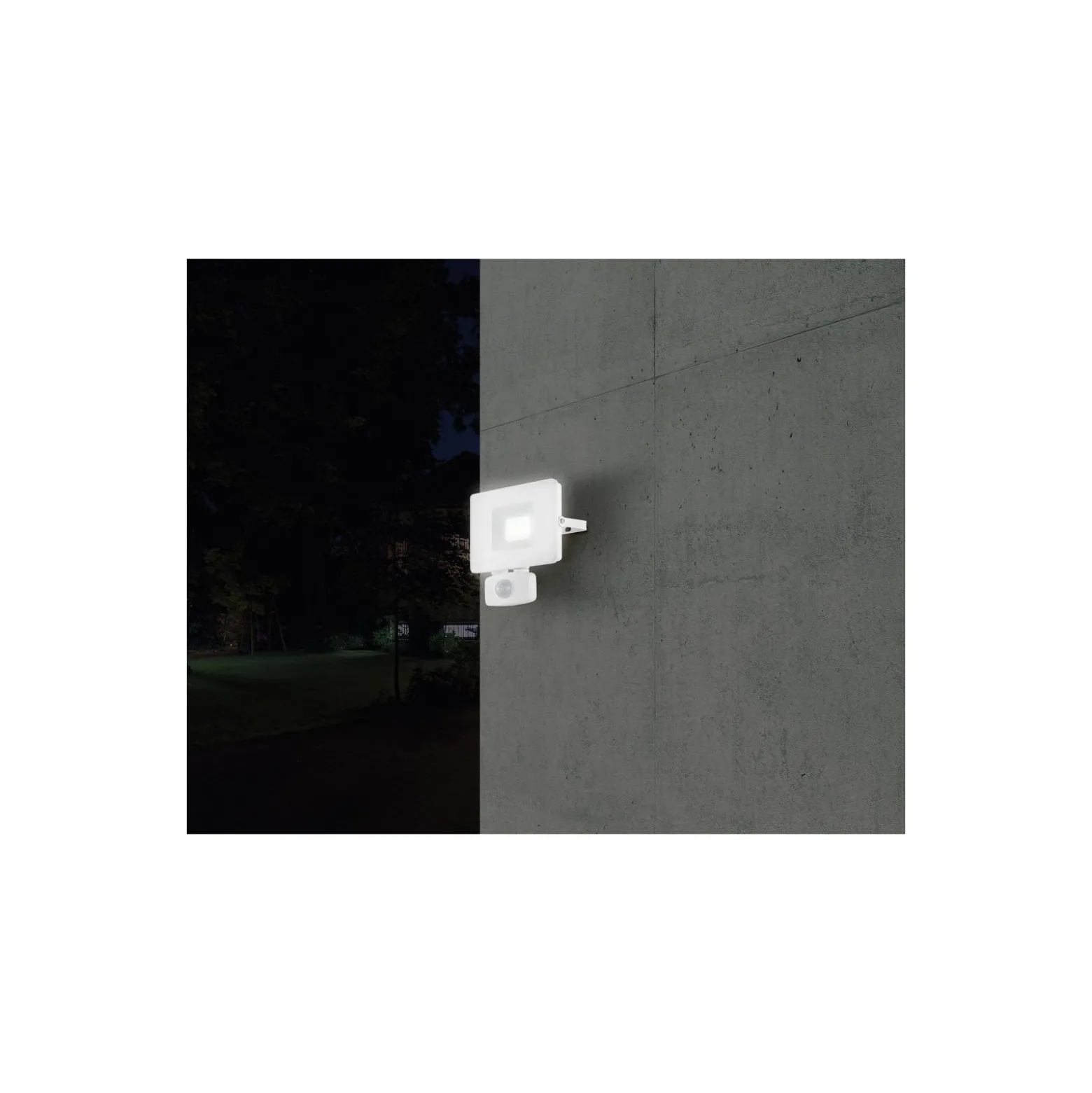 Eglo Vägglampa Faedo 3 Aluminium Vit 21W 2300lm - 850 Kallvit | IP44 - Rörelsesensor
