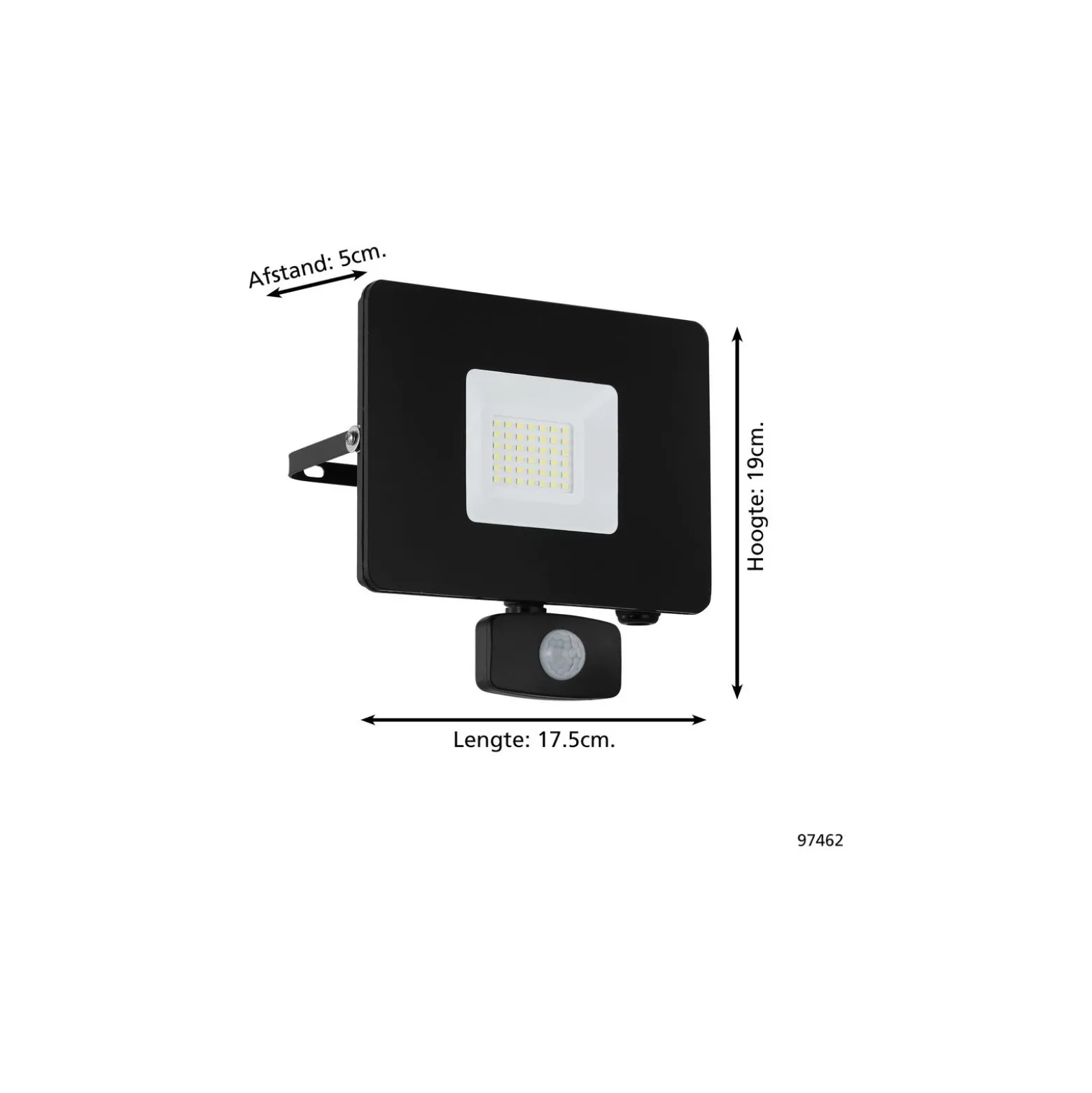 Eglo Vägglampa Faedo 3 Aluminium Svart 31W 3400lm - 850 Kallvit | IP44 - Rörelsesensor