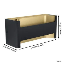Eglo Vägglampa Feloniche Aluminium Svart Guld 10W 1300lm - 830 Varm Vit