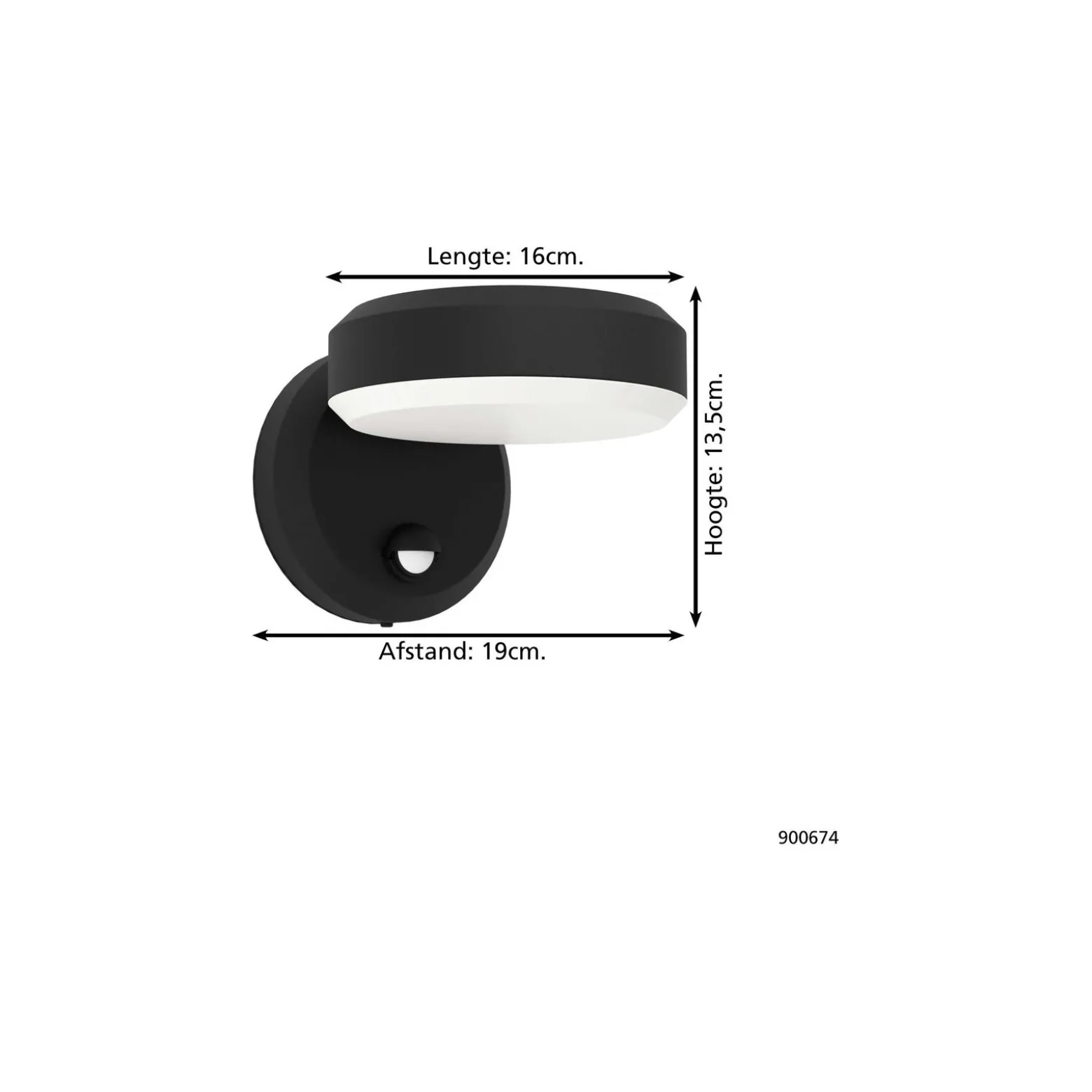 Eglo Vägglampa Fornaci Stål Svart 3W 320lm - 830 Varm Vit | IP65 - Rörelsesensor