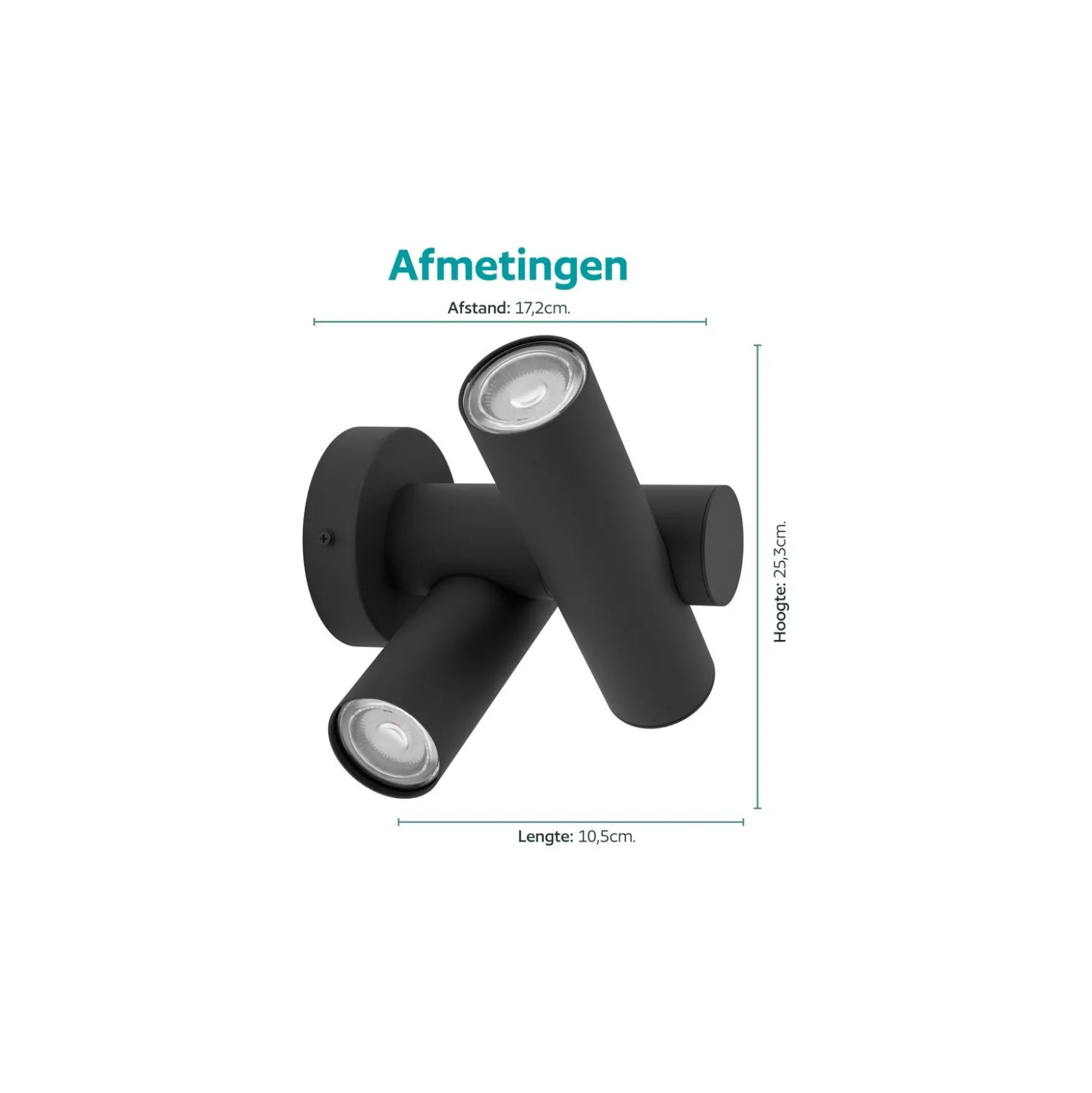 Eglo Vägglampa Fossignano Aluminium Svart 6W 800lm - 830 Varm Vit | IP44