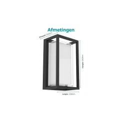 Eglo Vägglampa Genovese Aluminium Svart 10W 1050lm - 865 Dagsljus | IP65