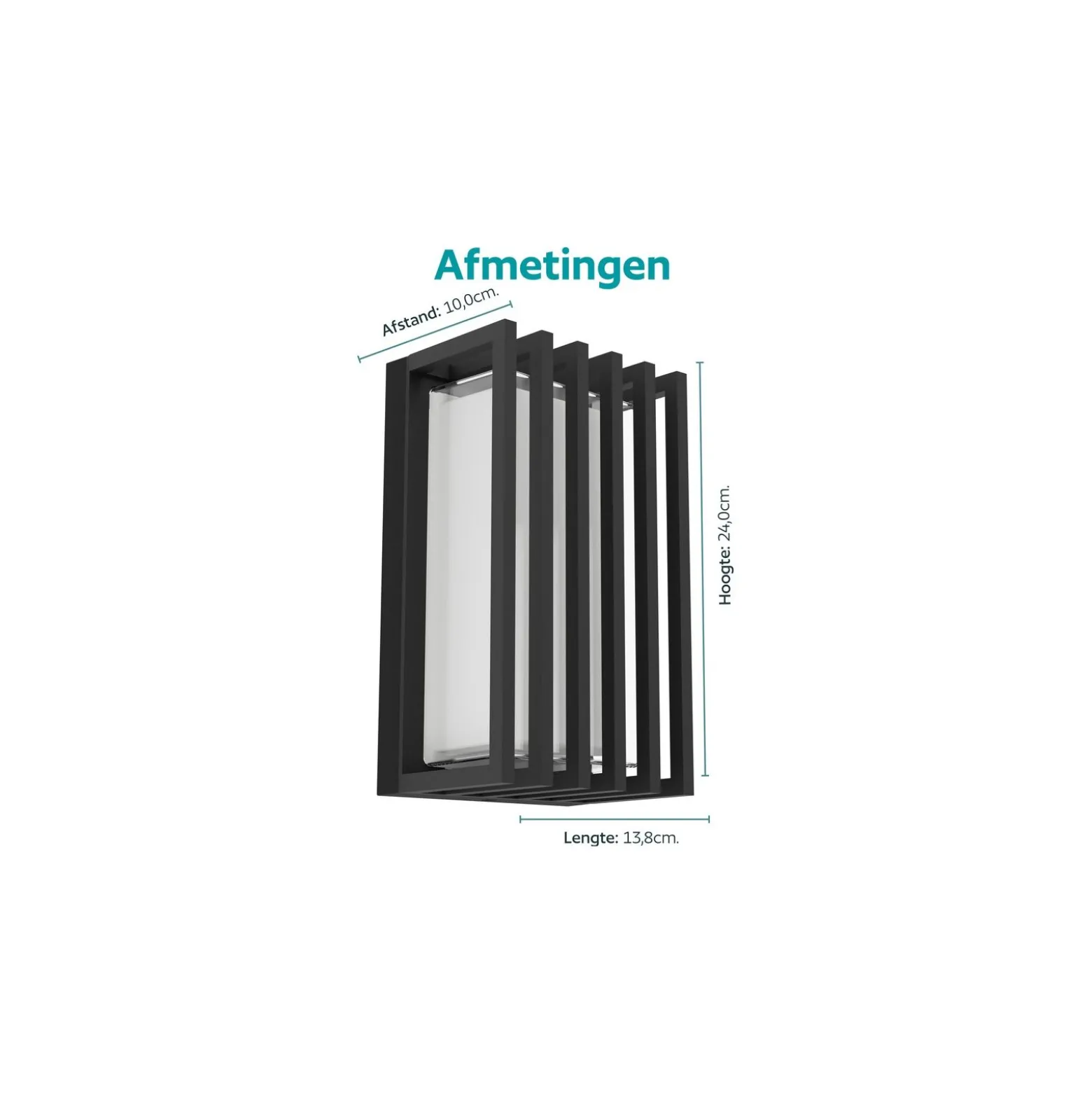 Eglo Vägglampa Genovese Aluminium Svart 10W 1050lm - 865 Dagsljus | IP65