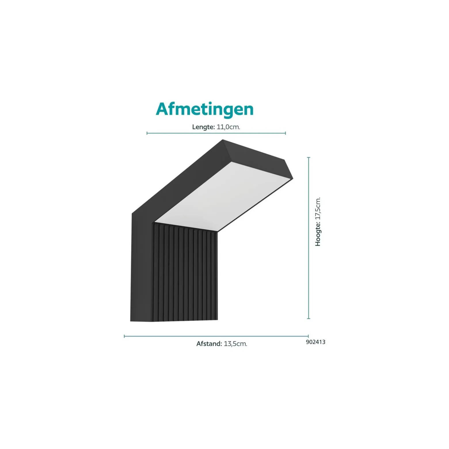 Eglo Vägglampa Grottazzolina Aluminium Svart 10W 1280lm - 830 Varm Vit | IP65