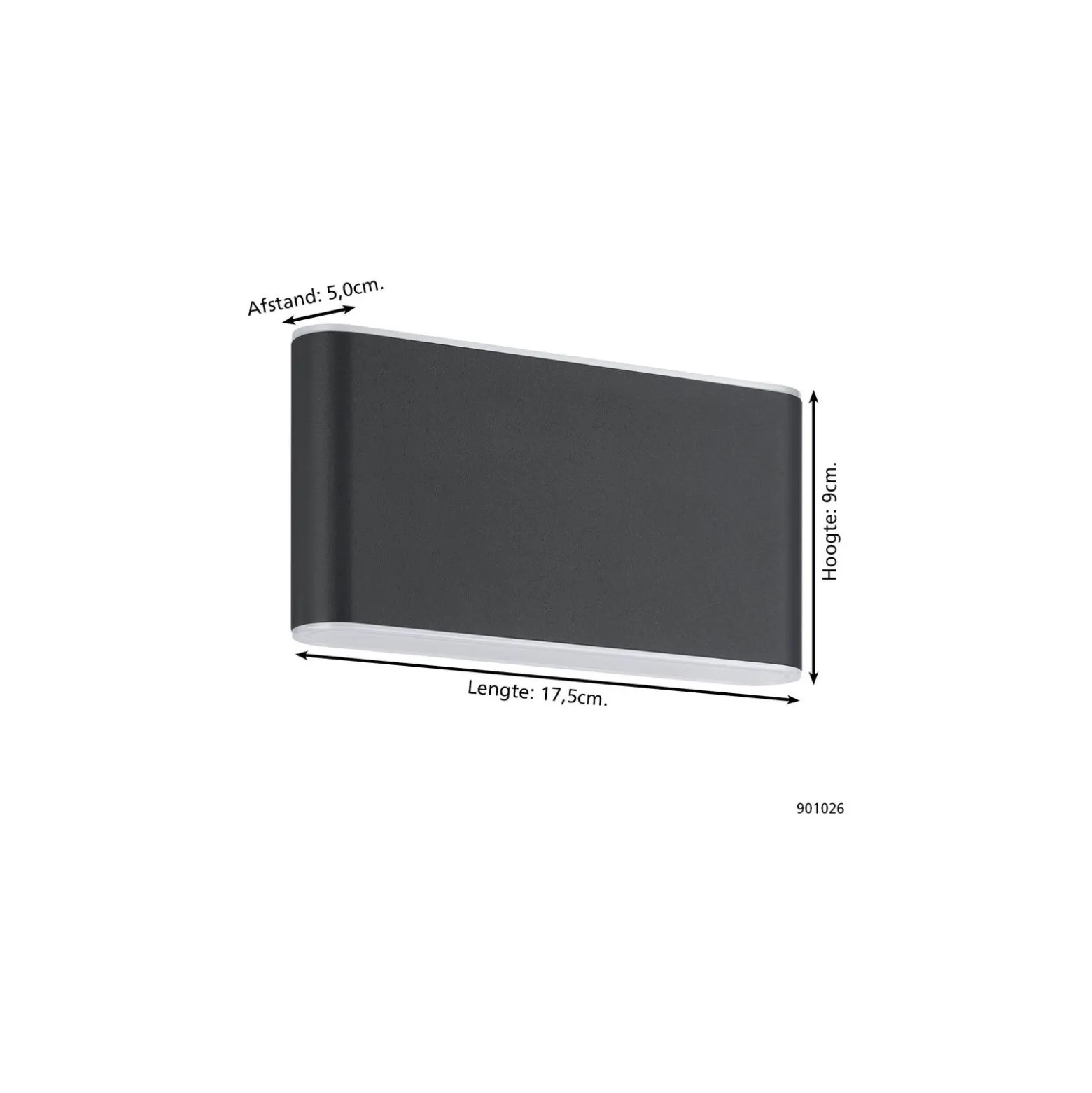 Eglo Vägglampa Grutti Aluminium Antracit 5W 630lm - 830-840-865 CCT | IP65