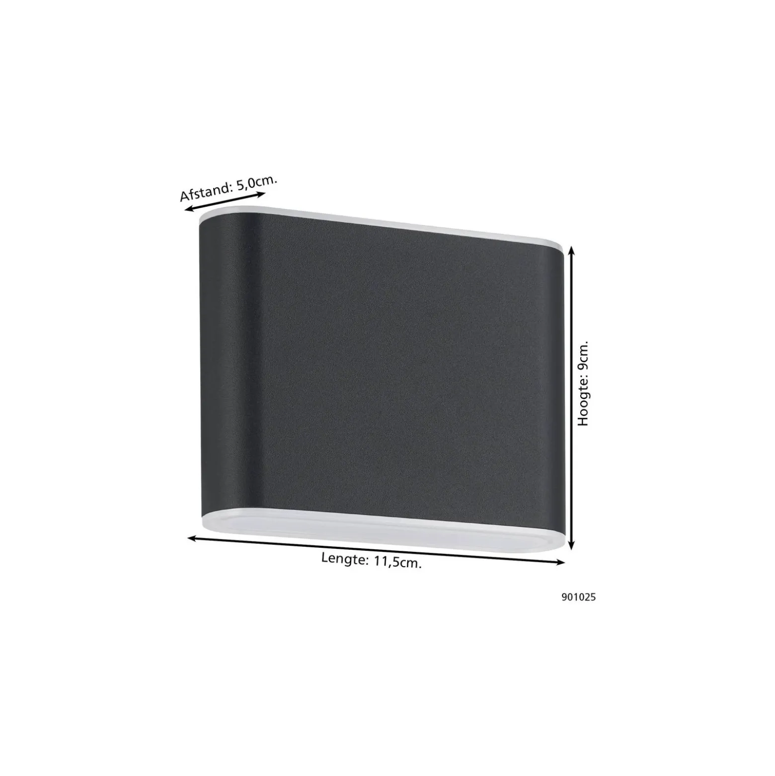 Eglo Vägglampa Grutti Aluminium Antracit 2W 320lm - 830-840-865 CCT | IP65
