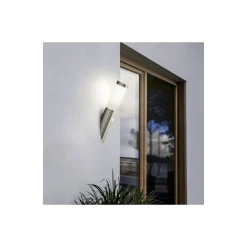 Eglo Vägglampa Helsinki Rostfritt Stål | IP44 - Passande för 1x E27 - Rörelsesensor