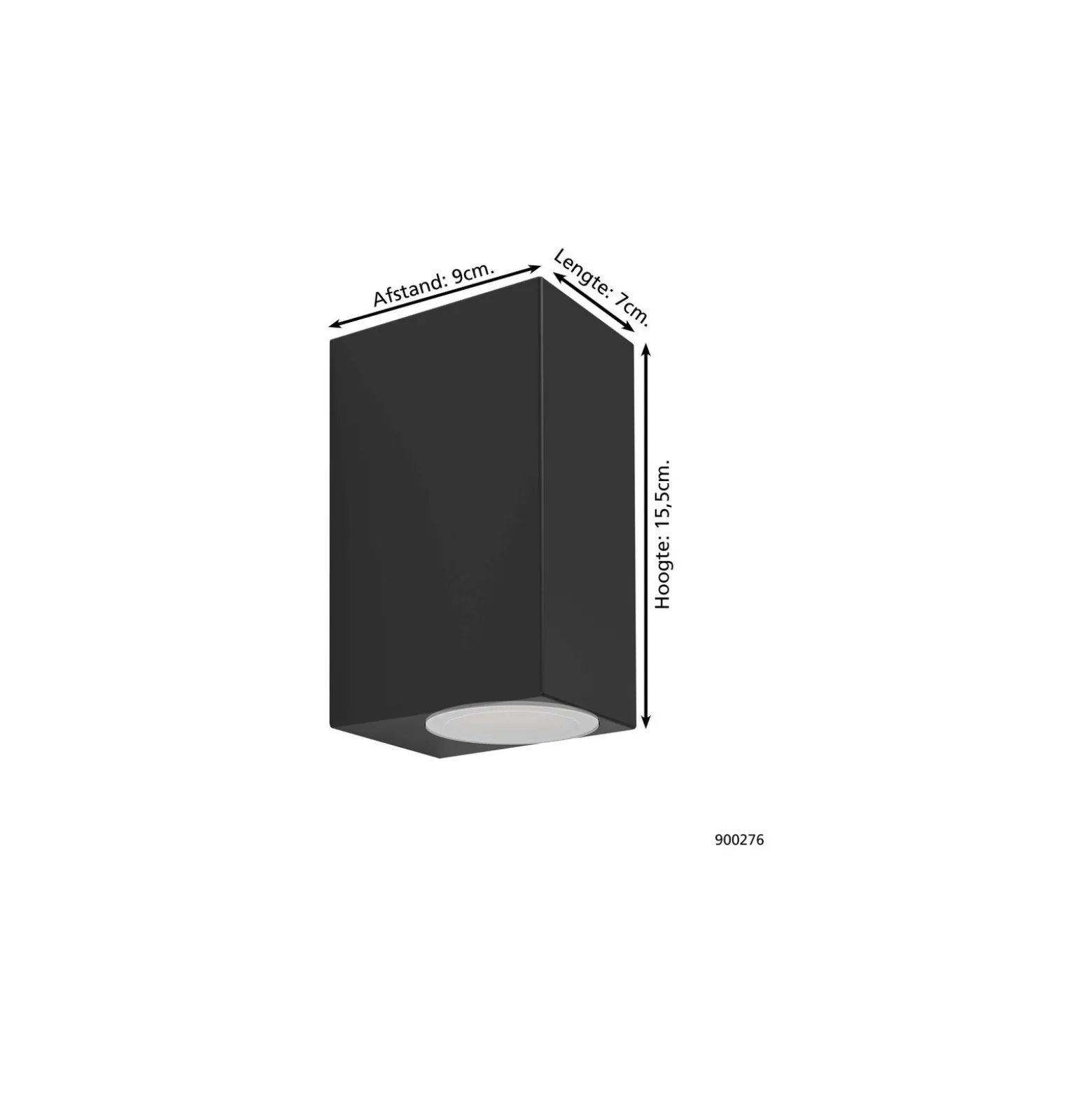 Eglo Vägglampa Jabaga Svart Up & Down 4W 400lm - 850 Kallvit | IP44