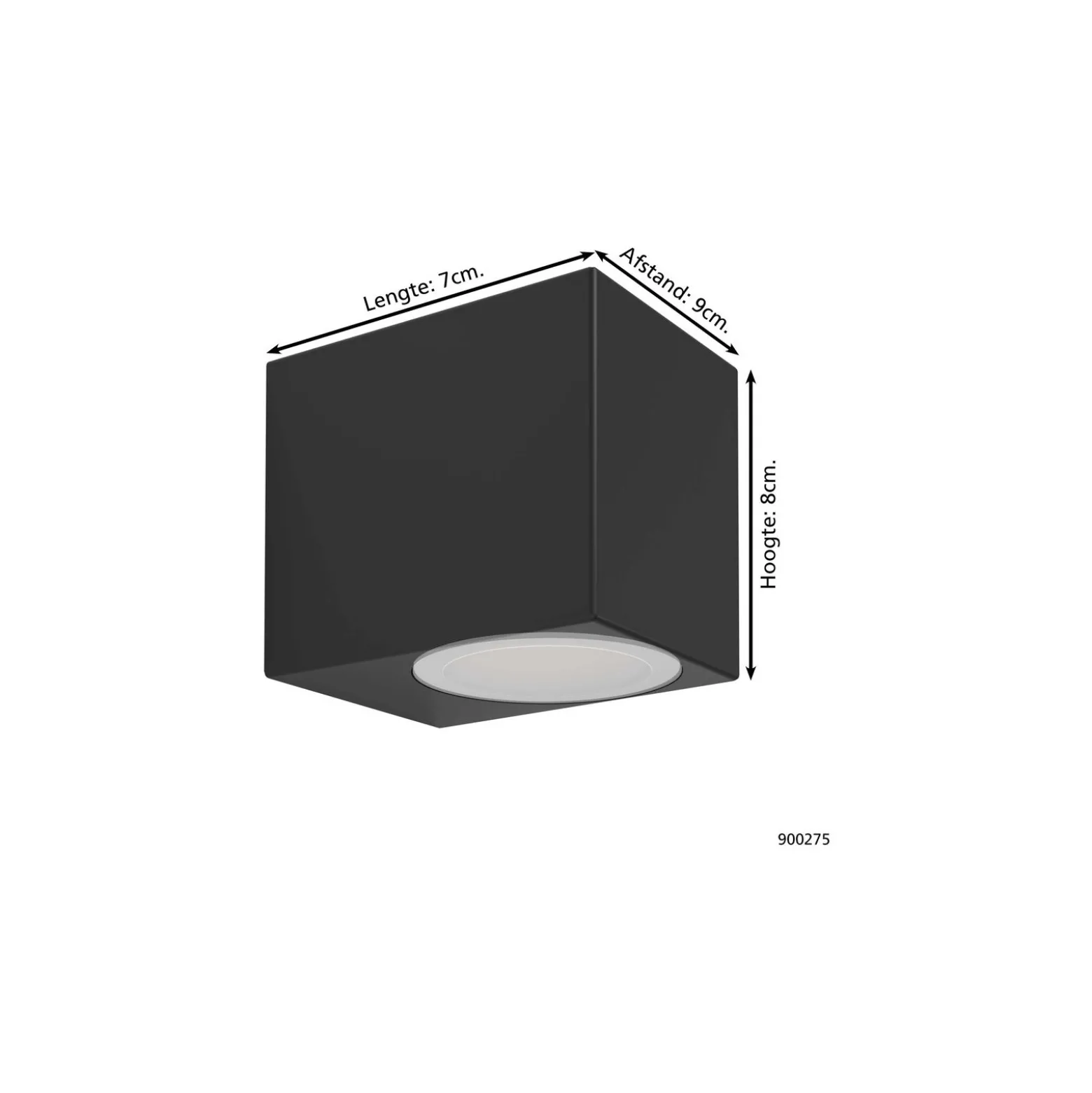Eglo Vägglampa Jabaga Svart 4W 400lm - 830 Varm Vit | IP44