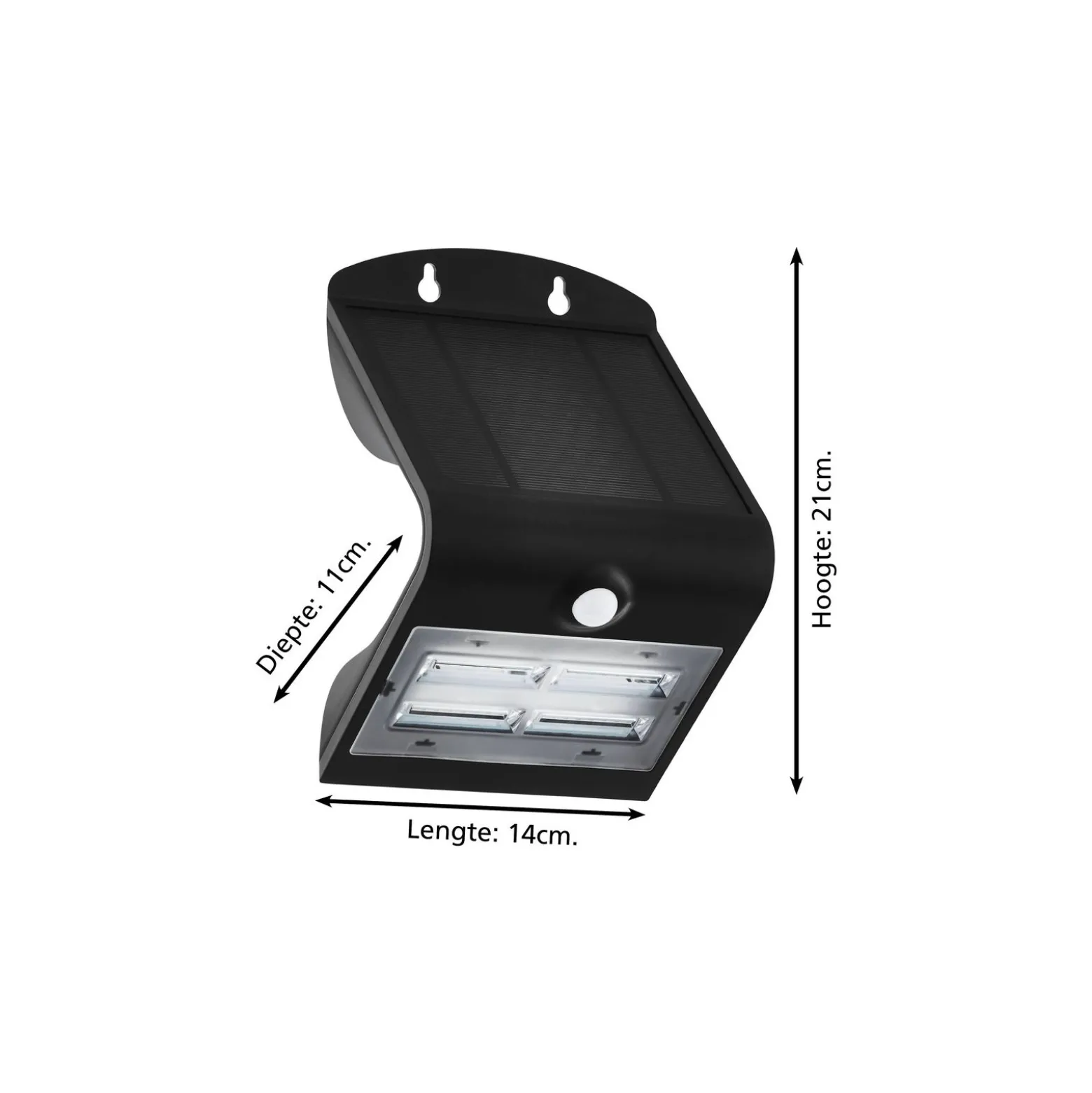 Eglo Vägglampa Lamozzo Solar Svart 3W 440lm - 830-840 CCT | IP54 - Rörelse- och Ljussensor