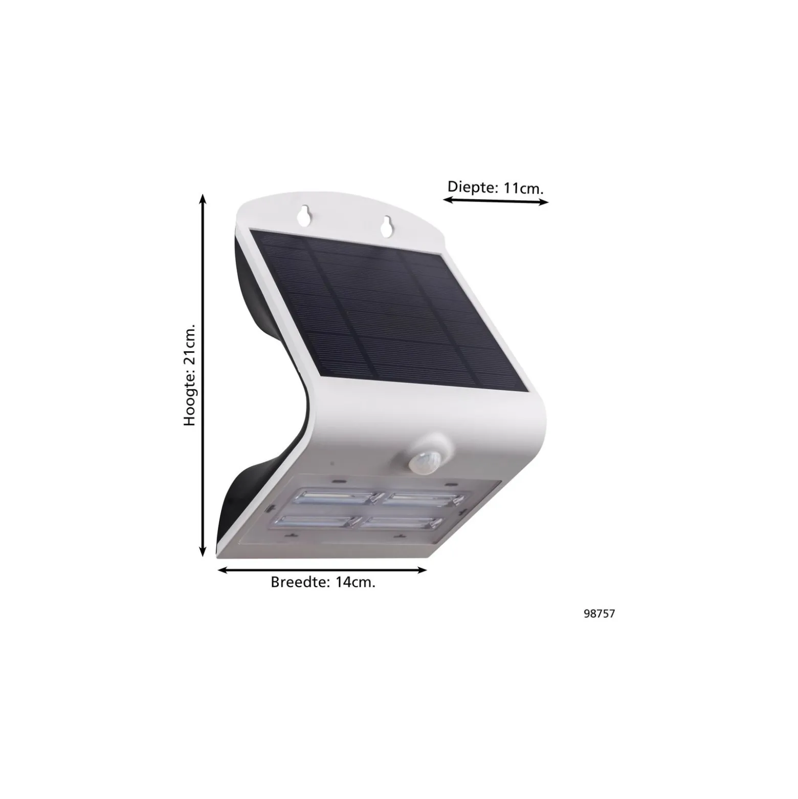 Eglo Vägglampa Lamozzo Solar Vit 3W 440lm - 830-840 CCT | IP44 - Rörelse- och Ljussensor