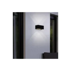 Eglo Vägglampa Lesmo Aluminium Svart 2W 390lm - 830 Varm Vit | IP54