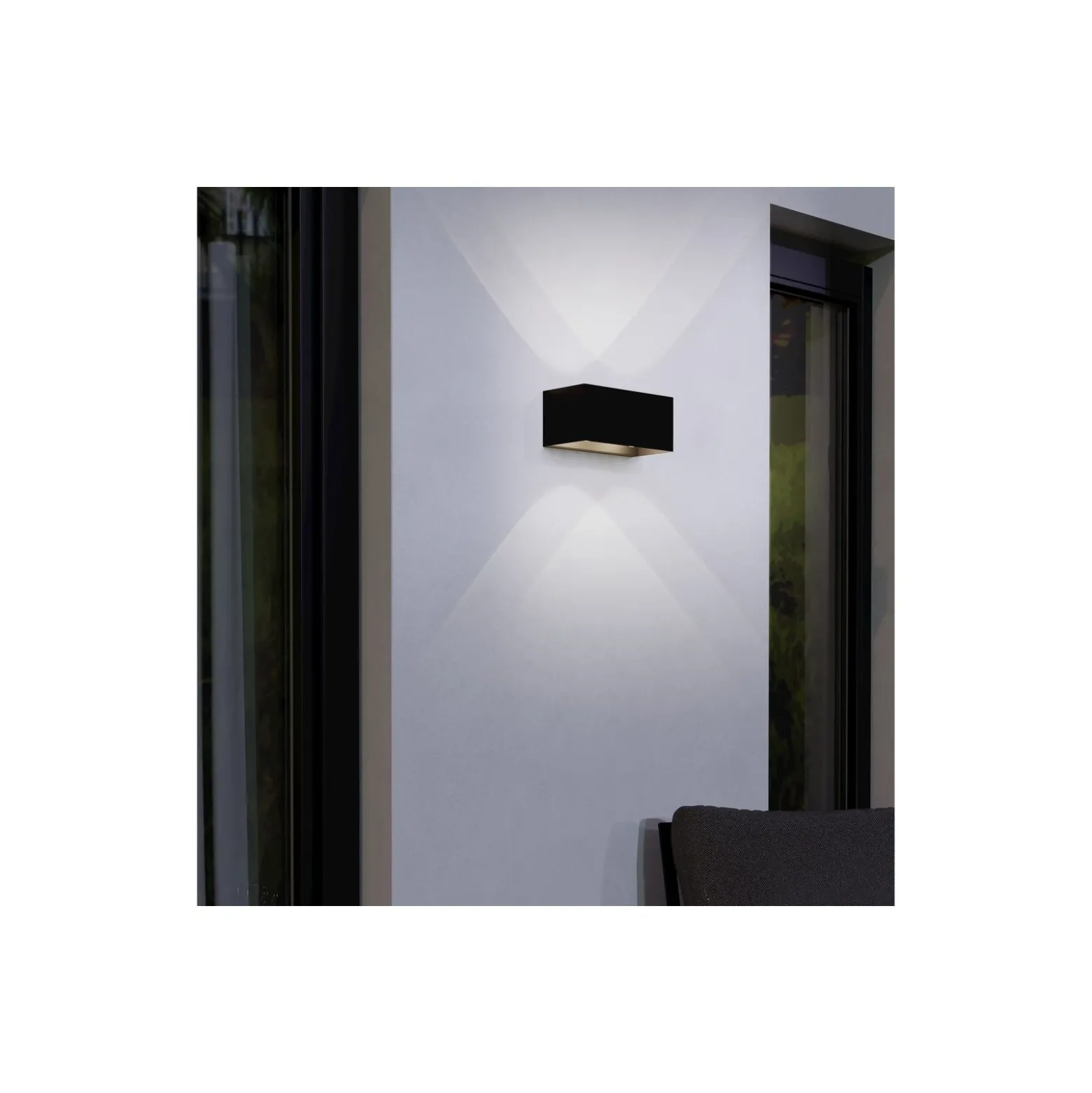 Eglo Vägglampa Lesmo Aluminium Svart 2W 390lm - 830 Varm Vit | IP54