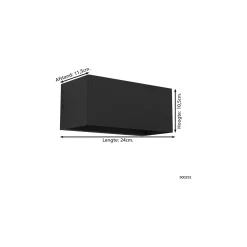 Eglo Vägglampa Lesmo Aluminium Svart 2W 390lm - 830 Varm Vit | IP54