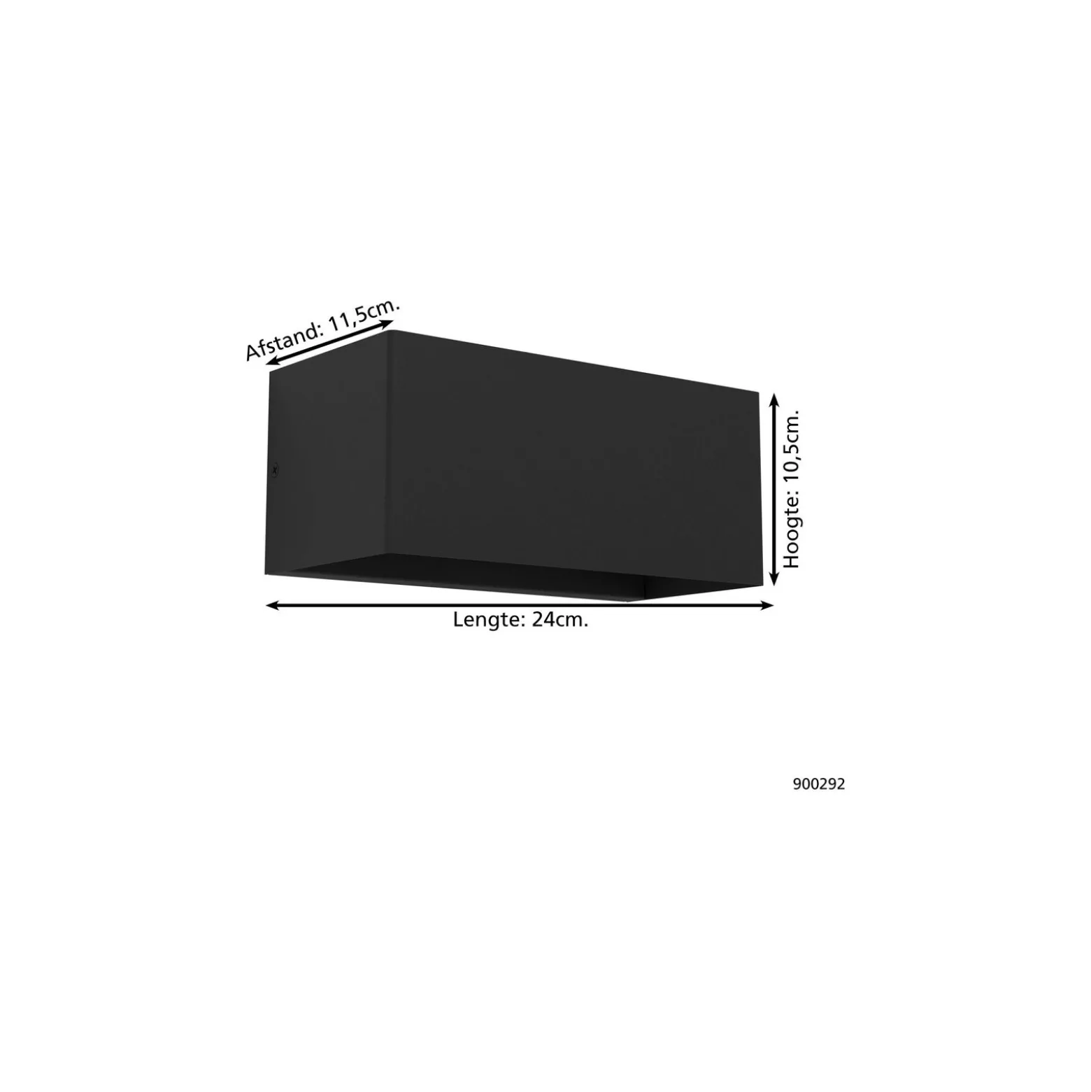 Eglo Vägglampa Lesmo Aluminium Svart 2W 390lm - 830 Varm Vit | IP54