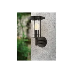 Eglo Vägglampa Lisio 1 Rostfritt Stål Svart | IP44 - Passande för 1x E27