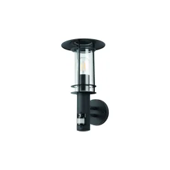Eglo Vägglampa Lisio 1 Rostfritt Stål Svart | IP44 - Passande för 1x E27 - Rörelsesensor