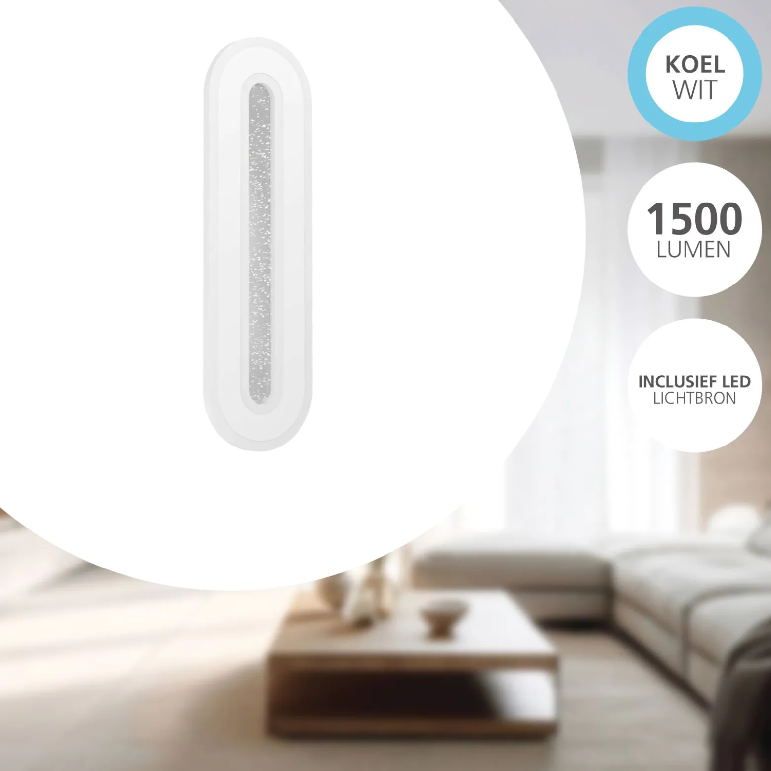 Eglo Vägglampa Macchioni Stål Plast Vit 12W 1560lm - 840 Kallvit