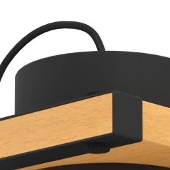 Eglo Vägglampa Maccles Stål Svart Trä | Passande För 1x E27