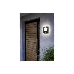Eglo Vägglampa Madriz Aluminium Svart 3W 370lm - 830 Varm Vit | IP44 - Rörelsesensor