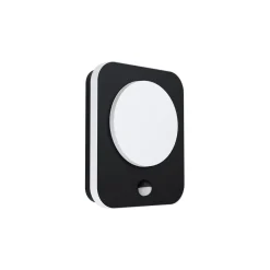 Eglo Vägglampa Madriz Aluminium Svart 3W 370lm - 830 Varm Vit | IP44 - Rörelsesensor