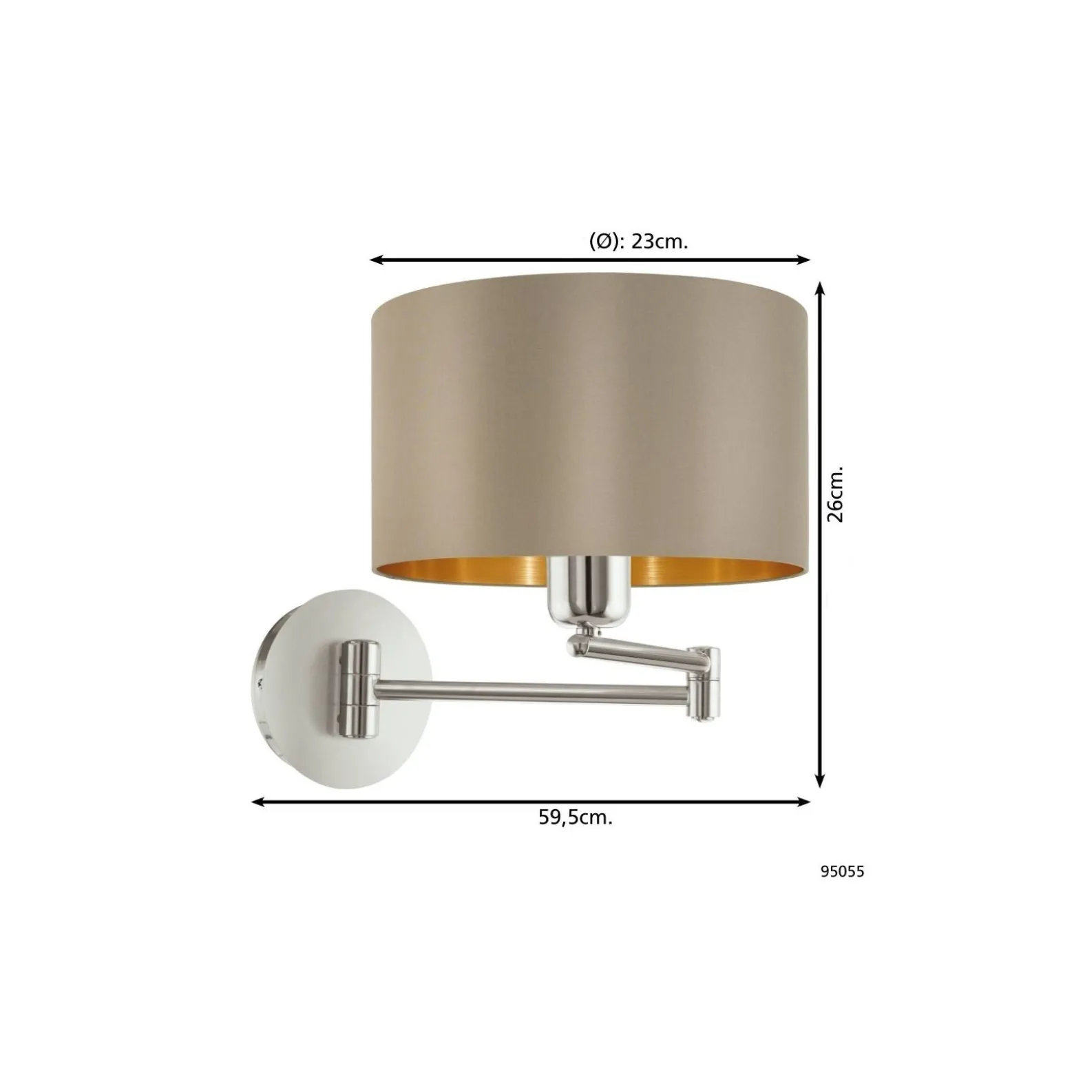 Eglo Vägglampa Maserlo Stål Satin Nickel | Passande för E27