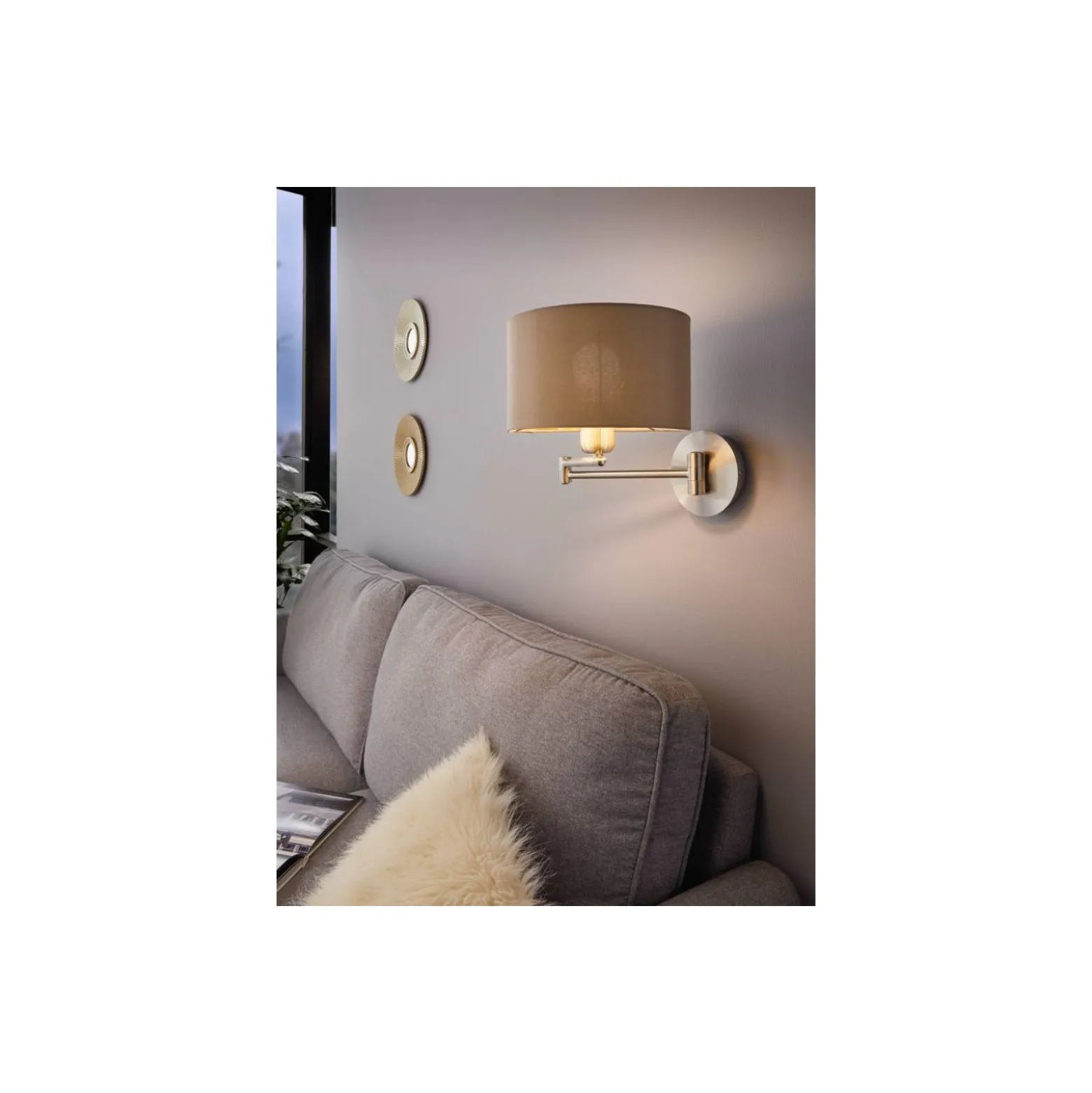 Eglo Vägglampa Maserlo Stål Satin Nickel | Passande för E27