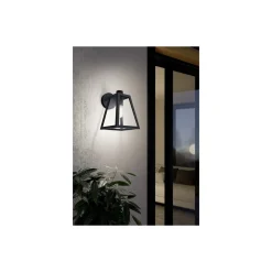 Eglo Vägglampa Mirandola Aluminium Svart | IP44 - Passande för 1x E27