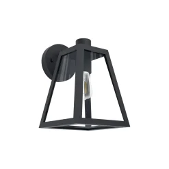 Eglo Vägglampa Mirandola Aluminium Svart | IP44 - Passande för 1x E27