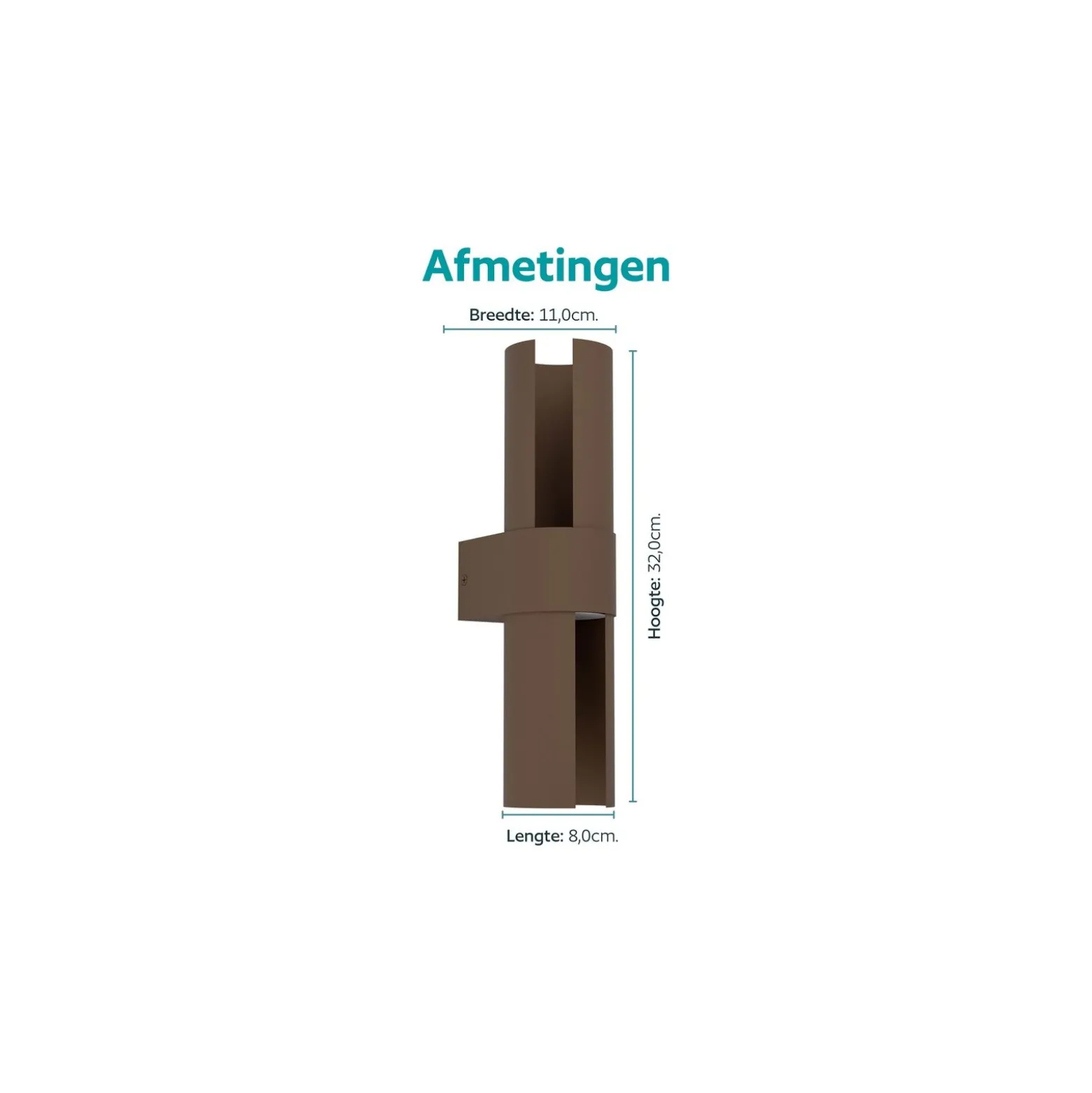 Eglo Vägglampa Montelauro Aluminium Rostig Up & Down 7W 800lm - 865 Dagsljus | IP65