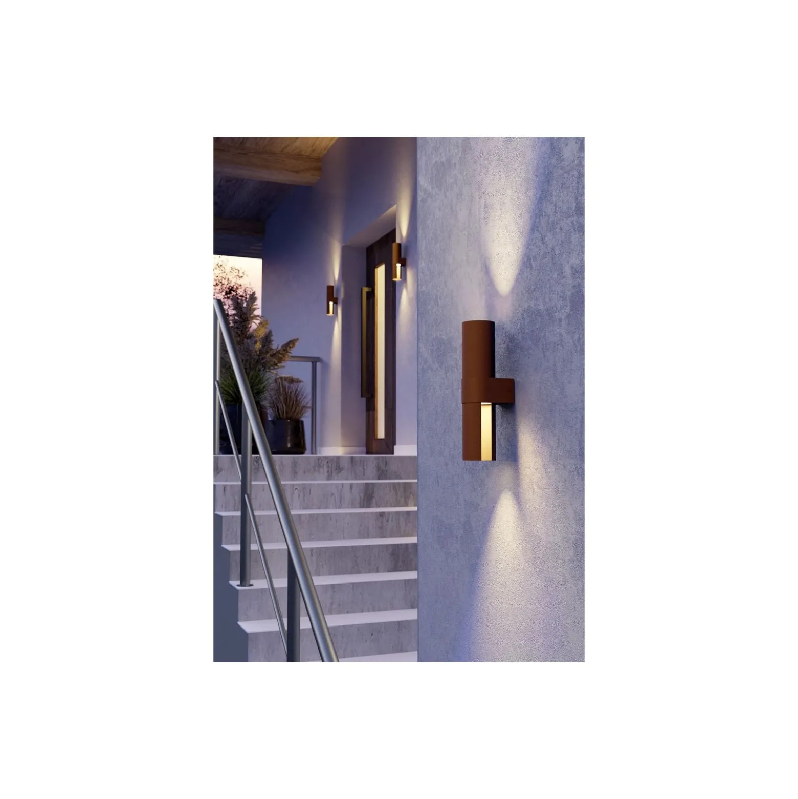 Eglo Vägglampa Montelauro Aluminium Rostig Up & Down 7W 800lm - 865 Dagsljus | IP65