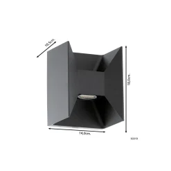 Eglo Vägglampa Morino Utomhus Aluminium Antracit/Grafit Up & Down 5W 460lm - 830 Varm Vit