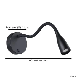 Eglo Vägglampa Olivandino Stål Svart 38W 320lm - 830 Varm Vit
